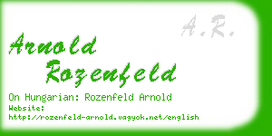 arnold rozenfeld business card
